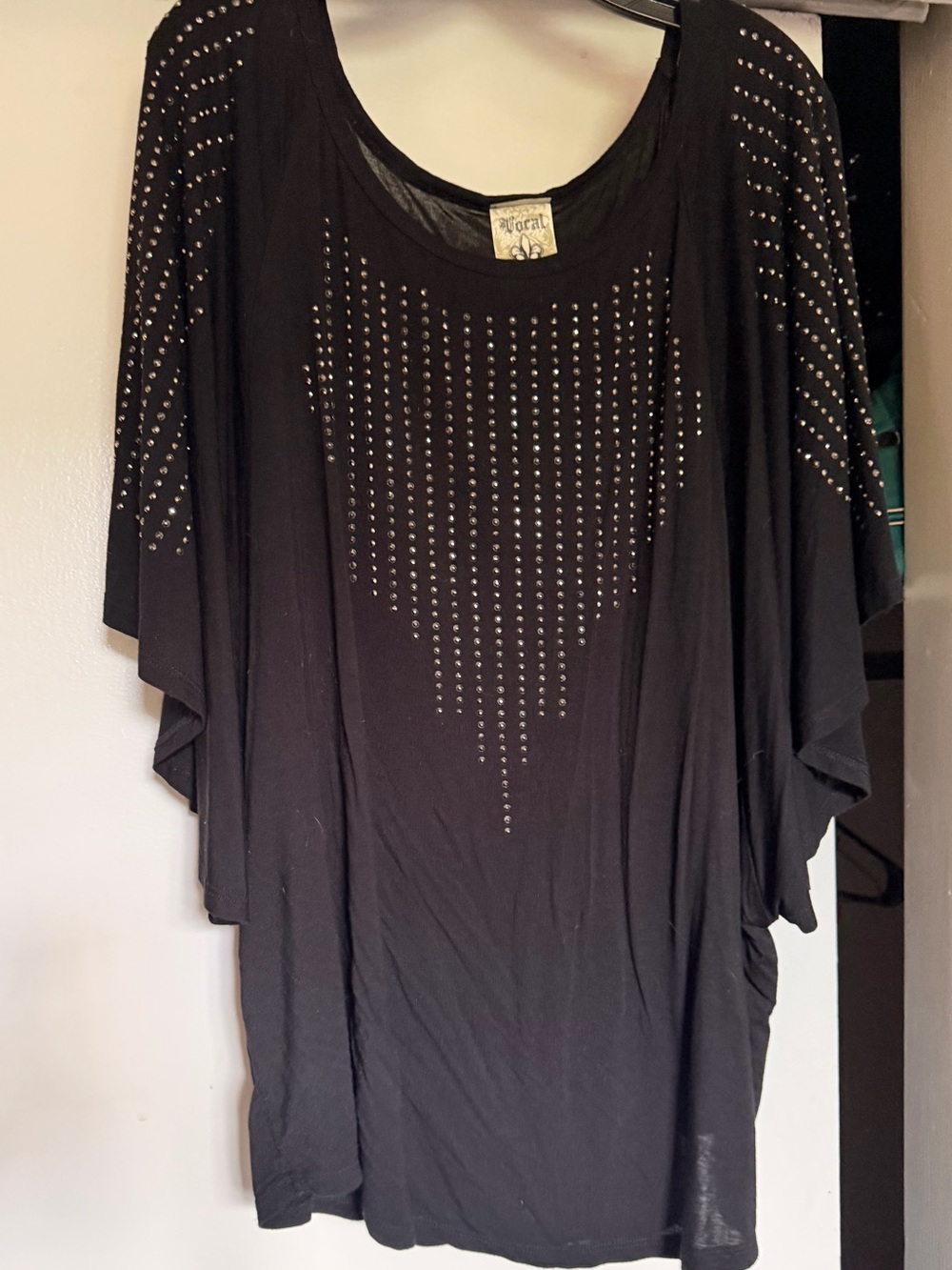 Black Studded Women's Top